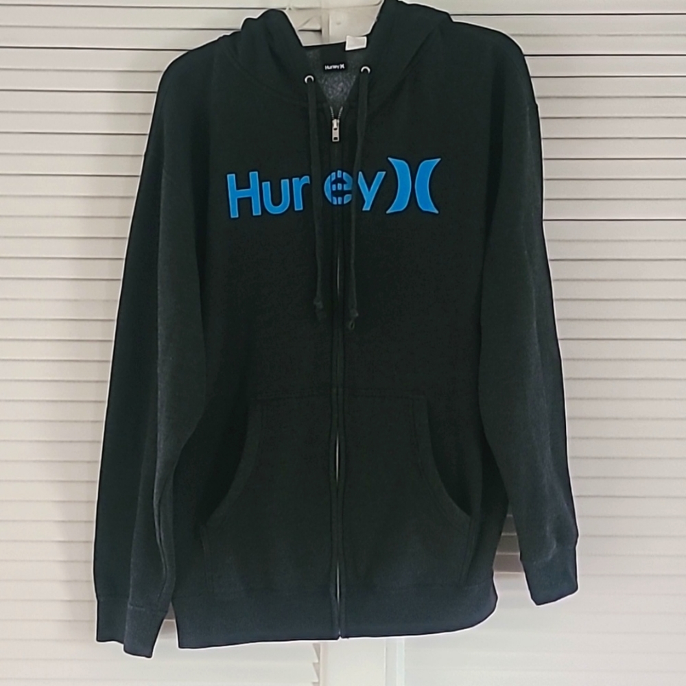 Hurley Hoodie Full Zip. Size Large Black